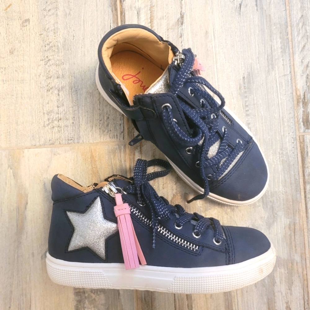 Joules kids size 11 superstar high-top sneakers *glitter!*